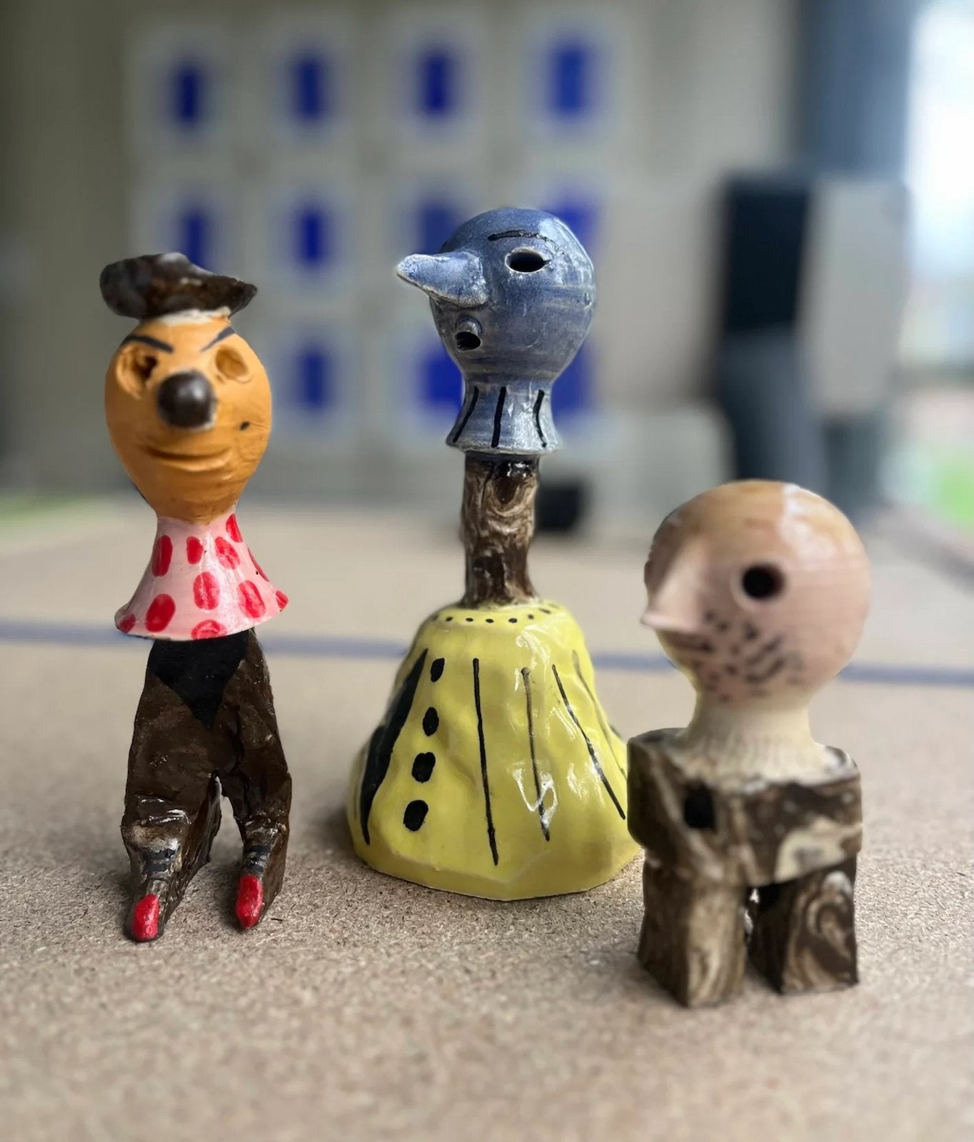 Keramikskulpturen von 44flavours: Salvador, Areino und Knut